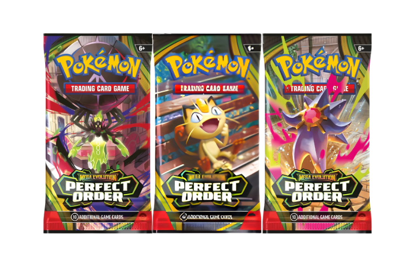 2026 Pokémon Mega Evolution Perfect Order  Booster Pack Lot of 3 ( Artwork May Vary )