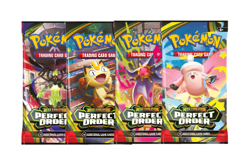 2026 Pokémon Mega Evolution Perfect Order  Booster Pack Lot of 4 ( Artwork May Vary )