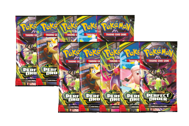 2026 Pokémon Mega Evolution Perfect Order  Booster Pack Lot of 10 ( Artwork May Vary )