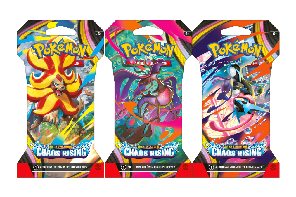  2025 Pokémon Mega Evolution Chaos Rising  Sleeved Booster Pack Lot of 3 ( Artwork May Vary )