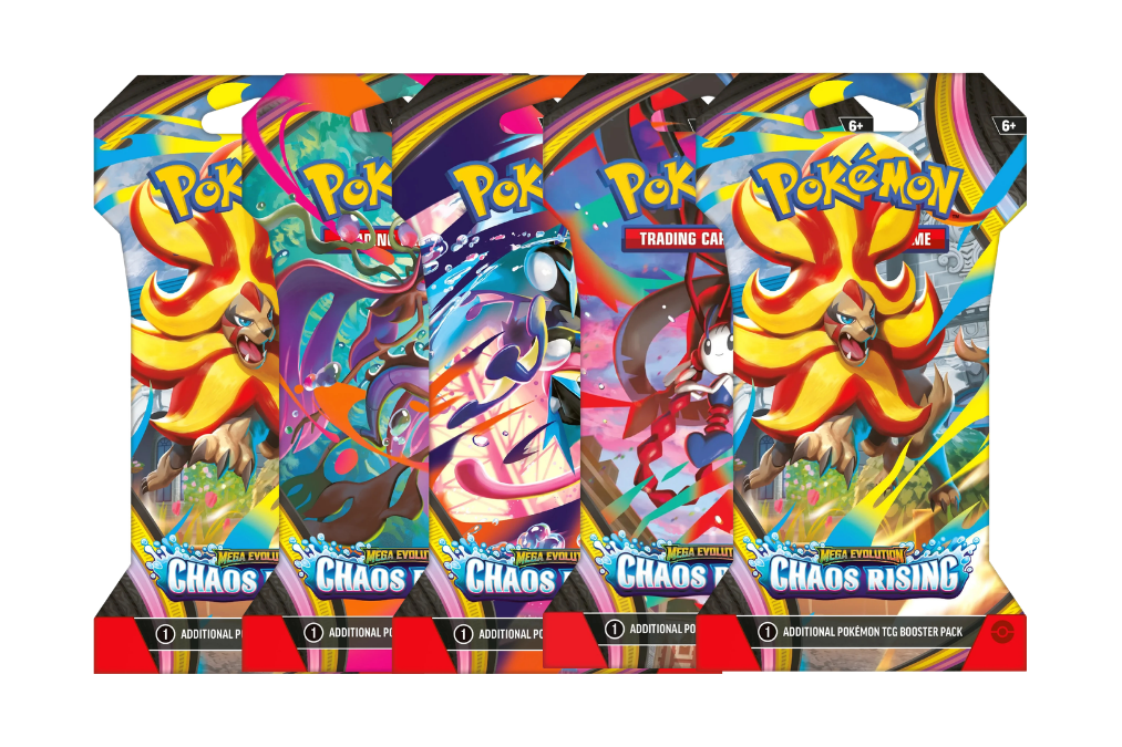  2025 Pokémon Mega Evolution Chaos Rising  Sleeved Booster Pack Lot of 5 ( Artwork May Vary )