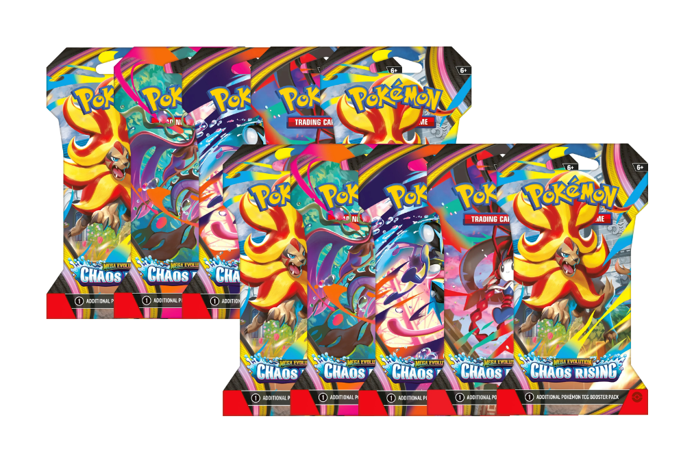 2025 Pokémon Mega Evolution Chaos Rising  Sleeved Booster Pack Lot of 10 ( Artwork May Vary )