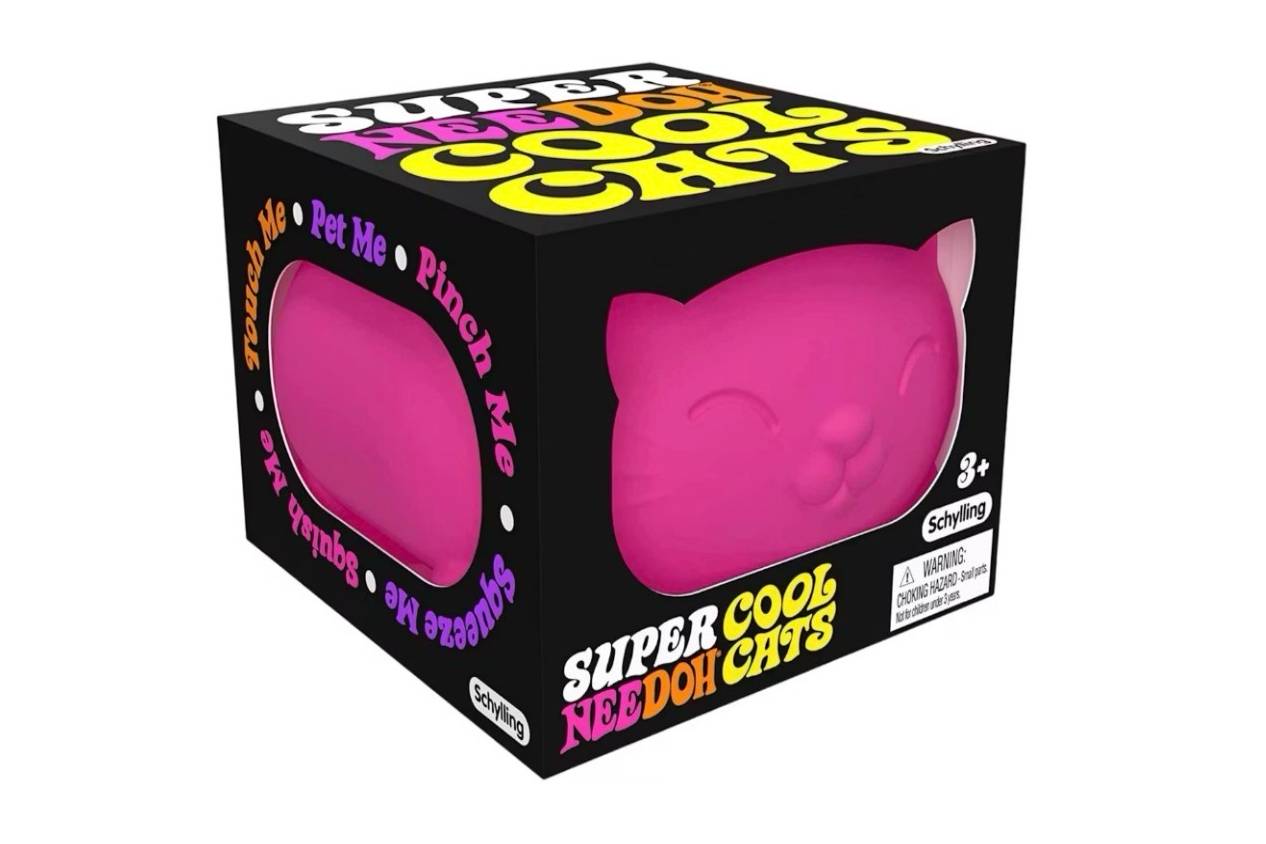 NeeDoh Super Cool Cat Squishy Fidget Toy Pink