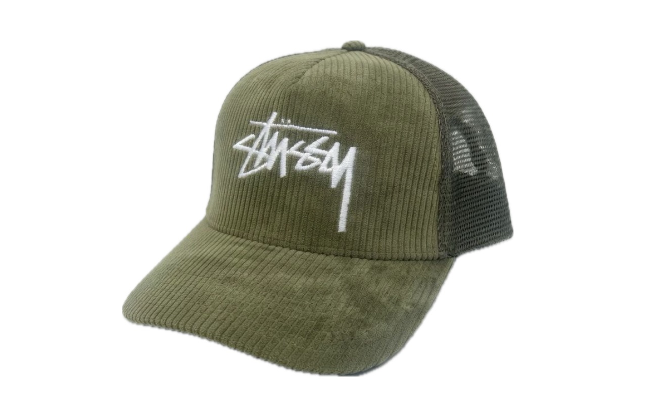 Stussy Corduroy Trucker Hat Olive 