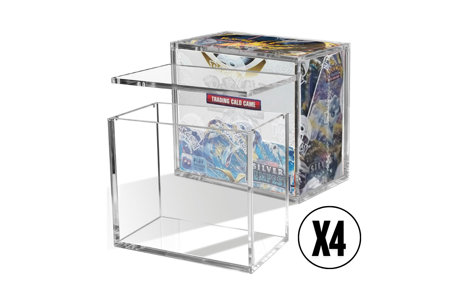 Acrylic Case for Pokémon Booster Box Lot of 4