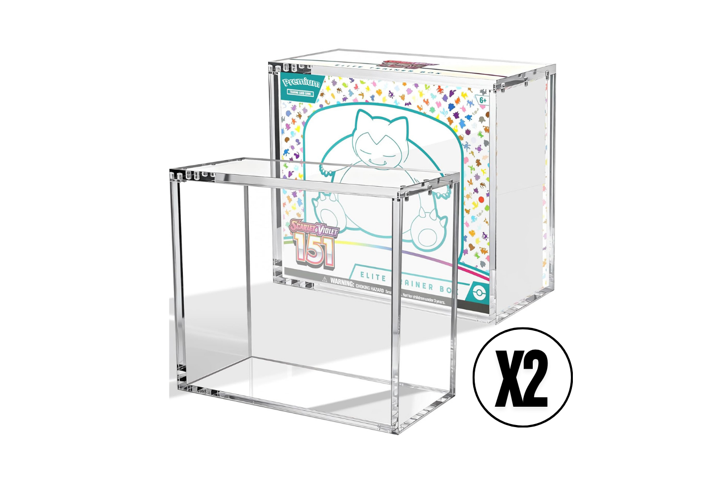 Acrylic Case for Pokémon Elite Trainer Box Lot of 2
