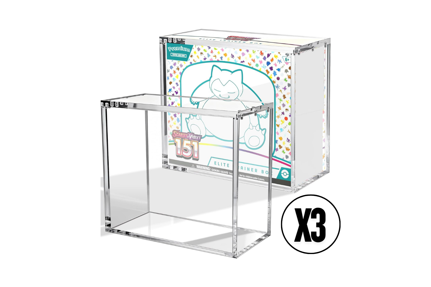 Acrylic Case for Pokémon Elite Trainer Box Lot of 3