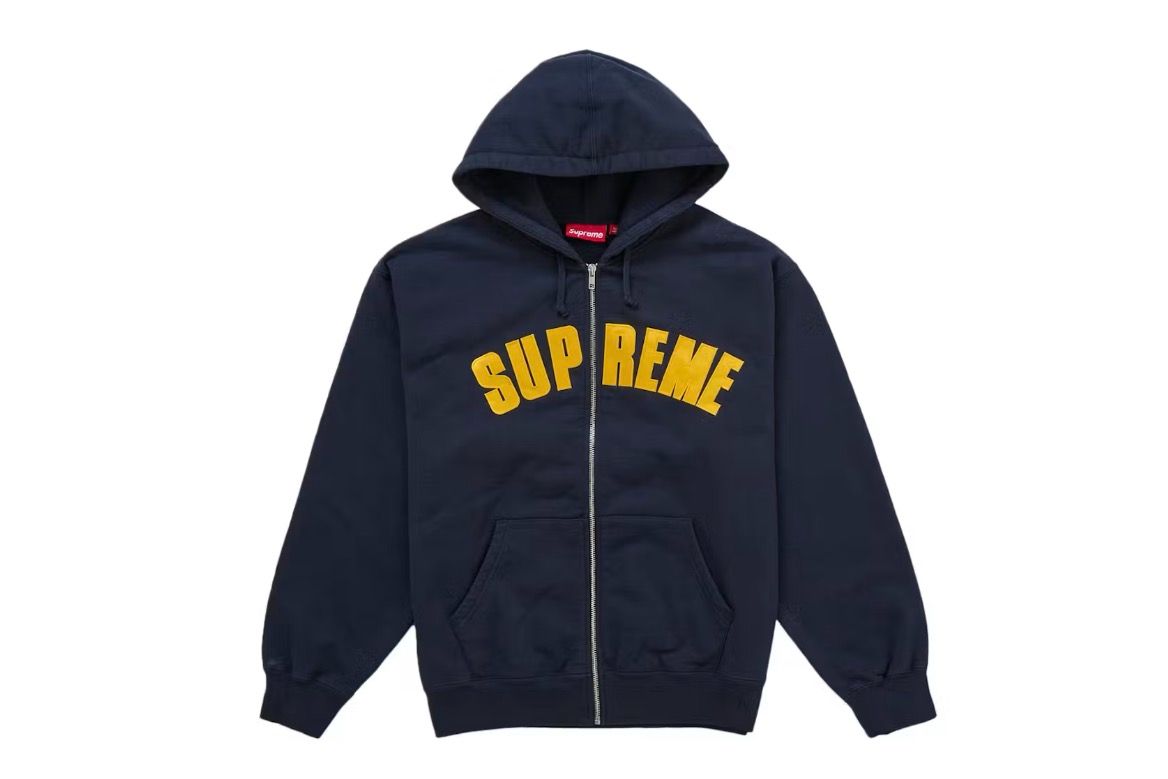 Supreme Larry Clark Zip Up Hooded Sweatshirt Navy