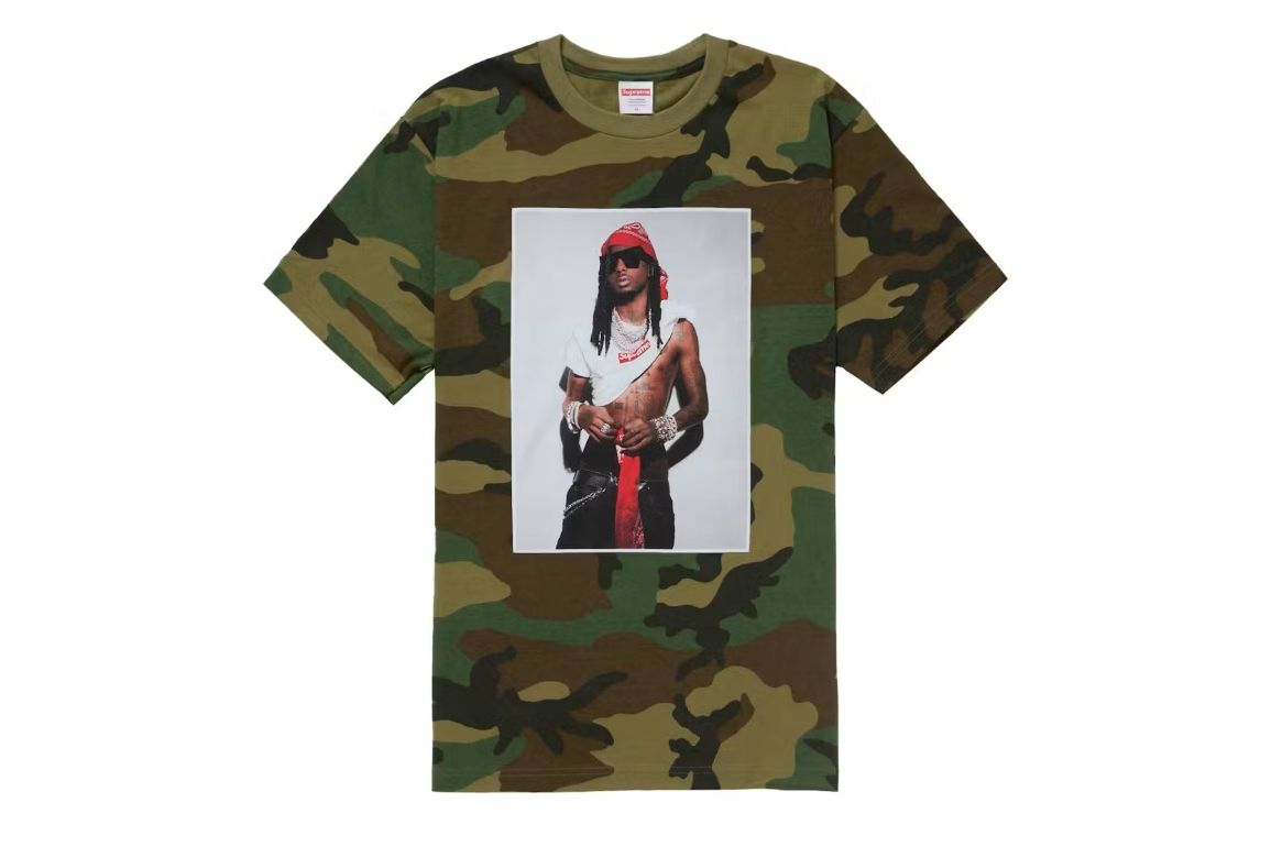 Supreme Playboi Carti Tee Woodland Camo