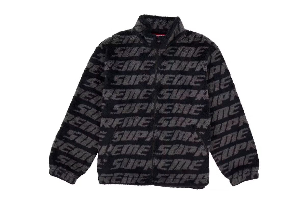 Supreme Repeat Jacquard Fleece Jacket Black
