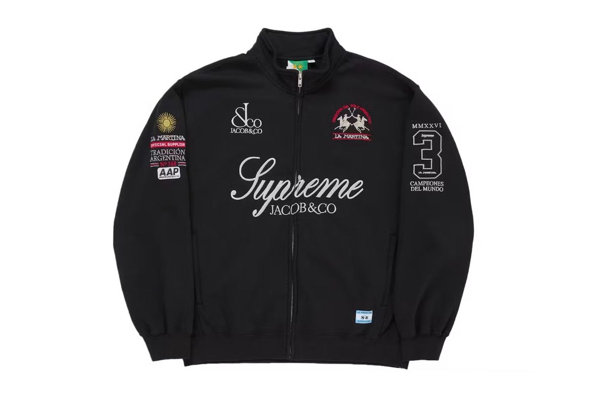 Supreme La Martina Zip Up Sweatshirt Black