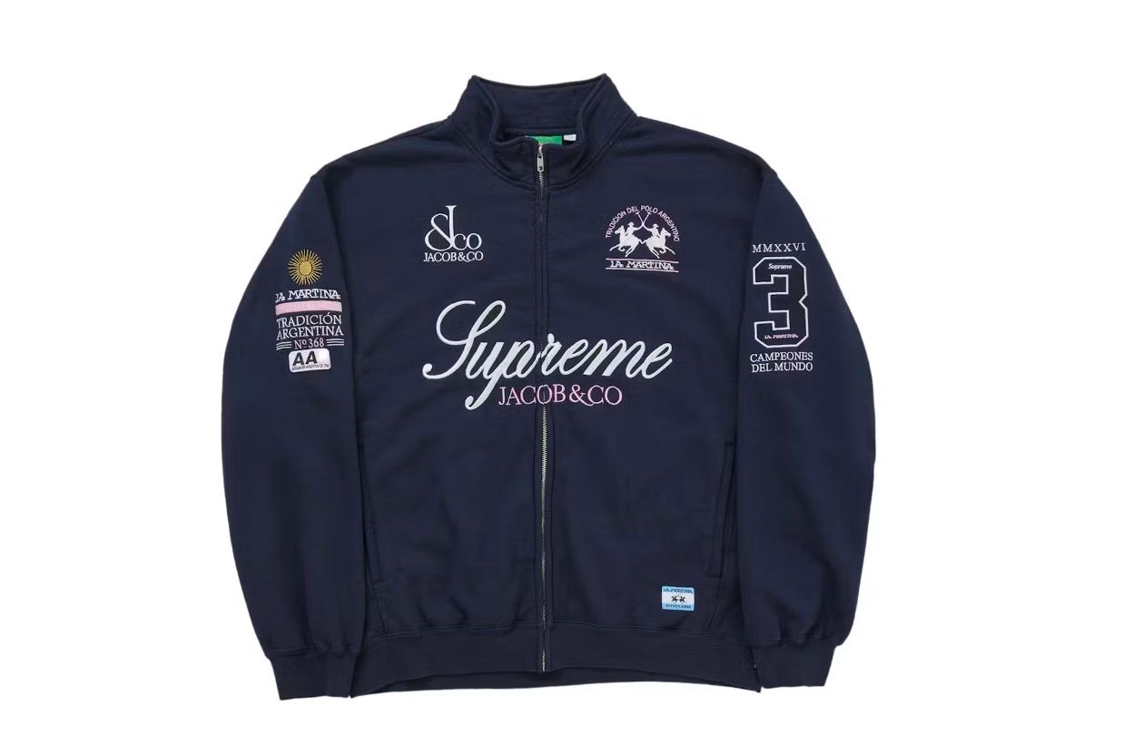 Supreme La Martina Zip Up Sweatshirt Navy