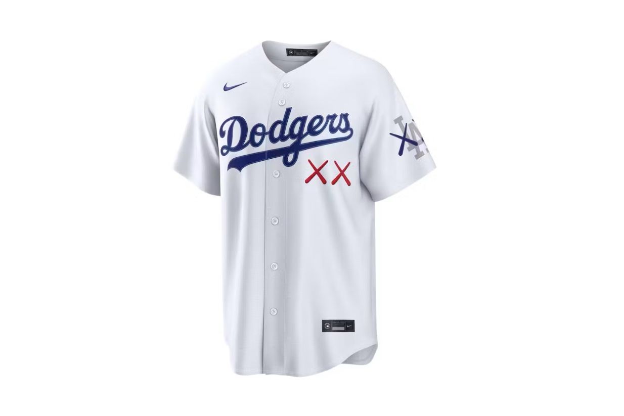 KAWS Nike MLB Stadium Los Angeles Dodgers Jersey White